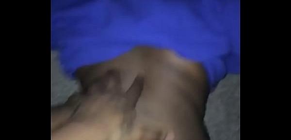  Big black ass getting hit at night while his mom sleep